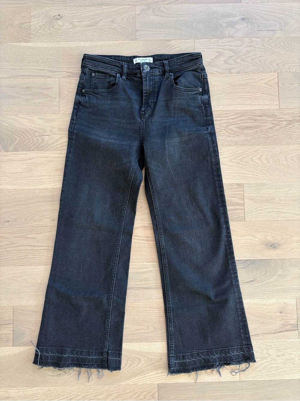 Pull&Bear Black Wide-Leg High-Rise Jeans